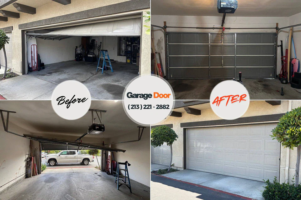 Before and after: garage door repair 45052